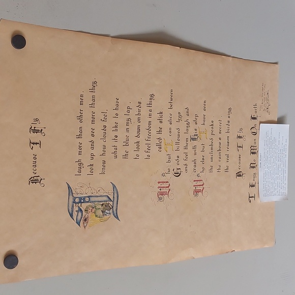 Handcrafted Art and Calligraphy Entitled "Because I Fly" - Picture 1 of 10